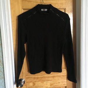 "Cabo Sunion" double zipper turtleneck sweater